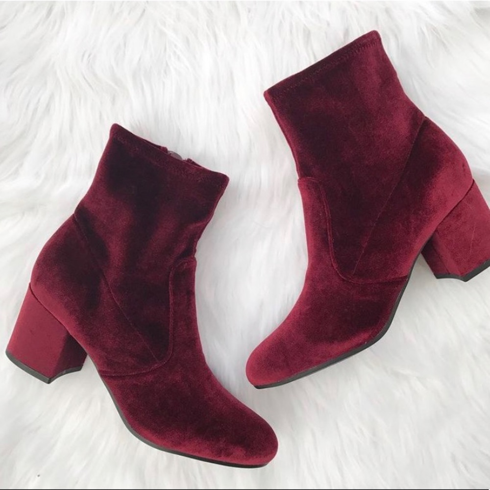 Velvet booties